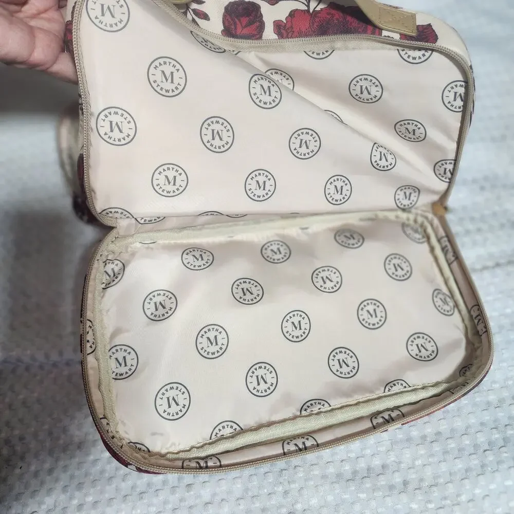 MARTHA STEWART EUC CARRY MAKEUP JEWELRY BOX BAG TRAVEL NAG
